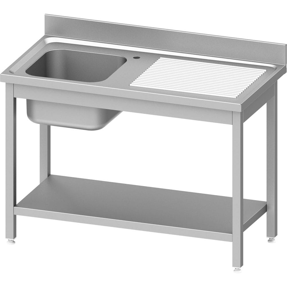 Spültisch ECO mit einem Becken links, Grundboden und Aufkantung 700mm Tiefe