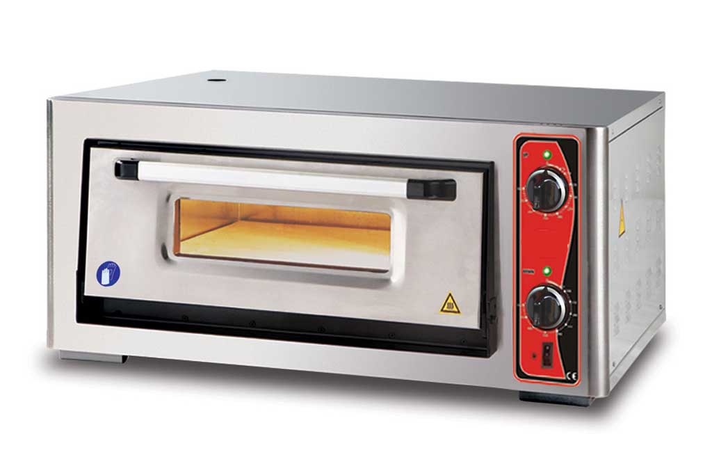 ECCO Pizzaofen, 1 Backkammer für je 4 Bleche Ø 300 mm, Schamottsteinboden, ohne analoge Temperaturan