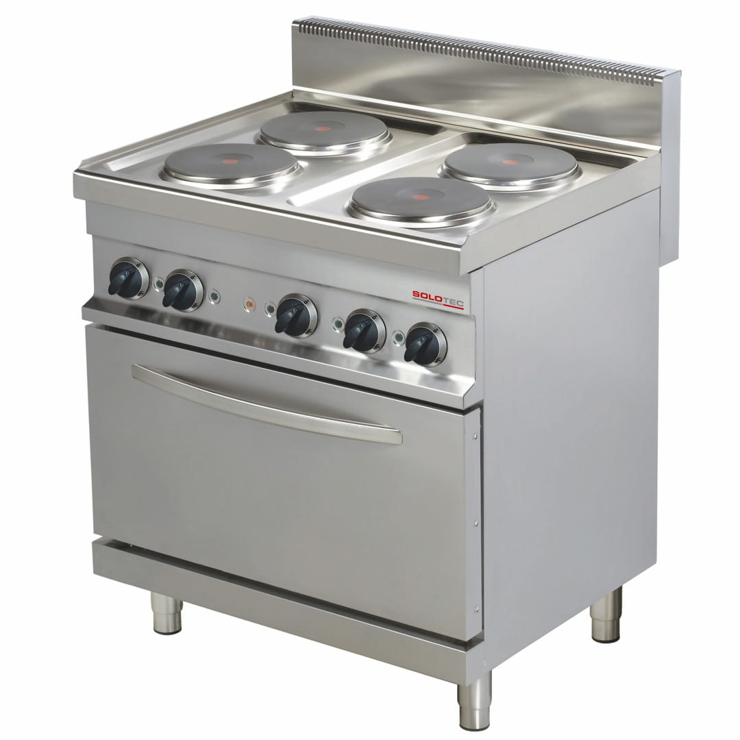 Elektroherd, 4 runde Platten, Backofen 1/1 GN | 600 x 400 - SOLOTEC 700
