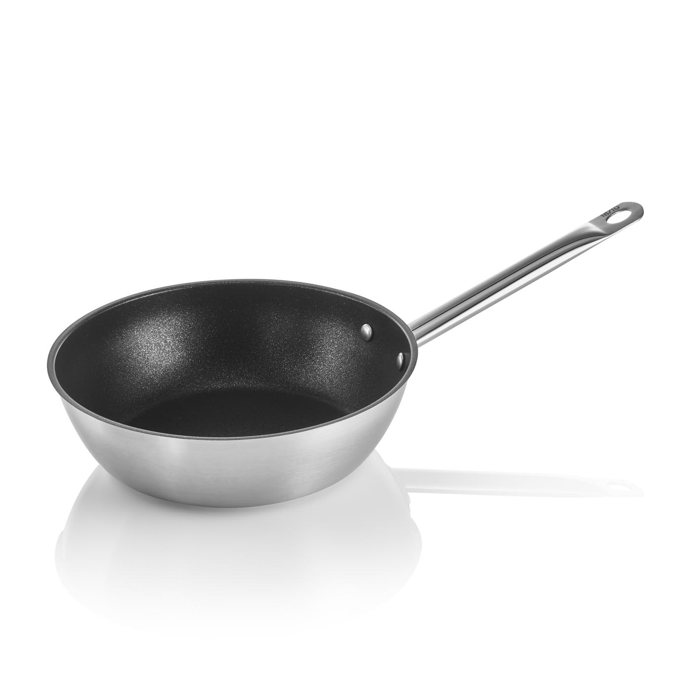 Sauteuse, 2,25 Liter, Kaltgriffe genietet, Sandwichboden, Schüttrand, PTFE Antihaftbeschichtung