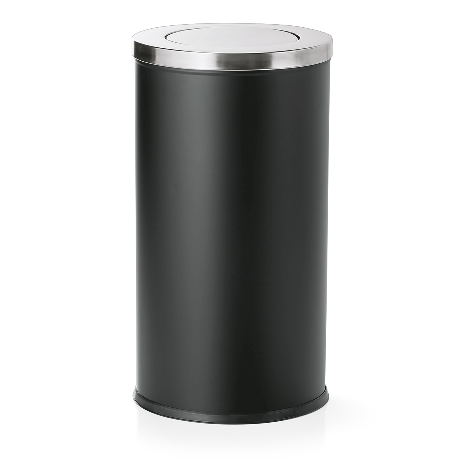 Mülleimer, Ø 380 mm, mit Schwingdeckel, schwarz