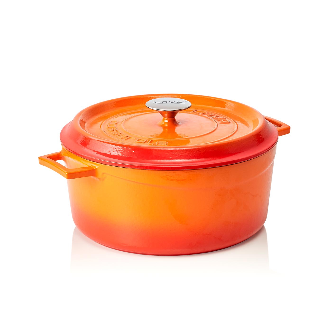 Kasserolle EisenStil, rund, 6,70 Liter, Gußeisen, emailliert, orange