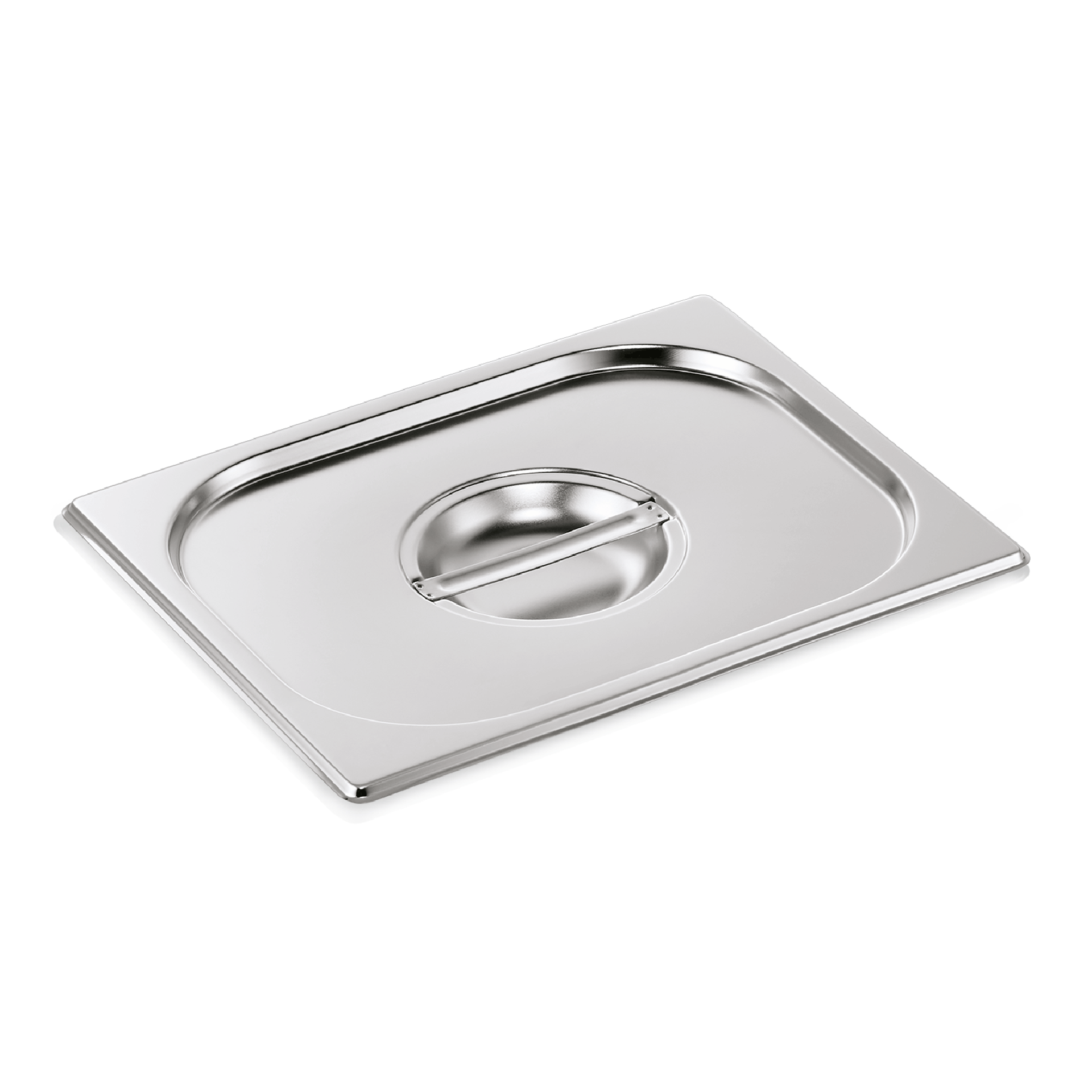 GN-Behälterdeckel, GN 1/2, Edelstahl, mit Löffelaussparung