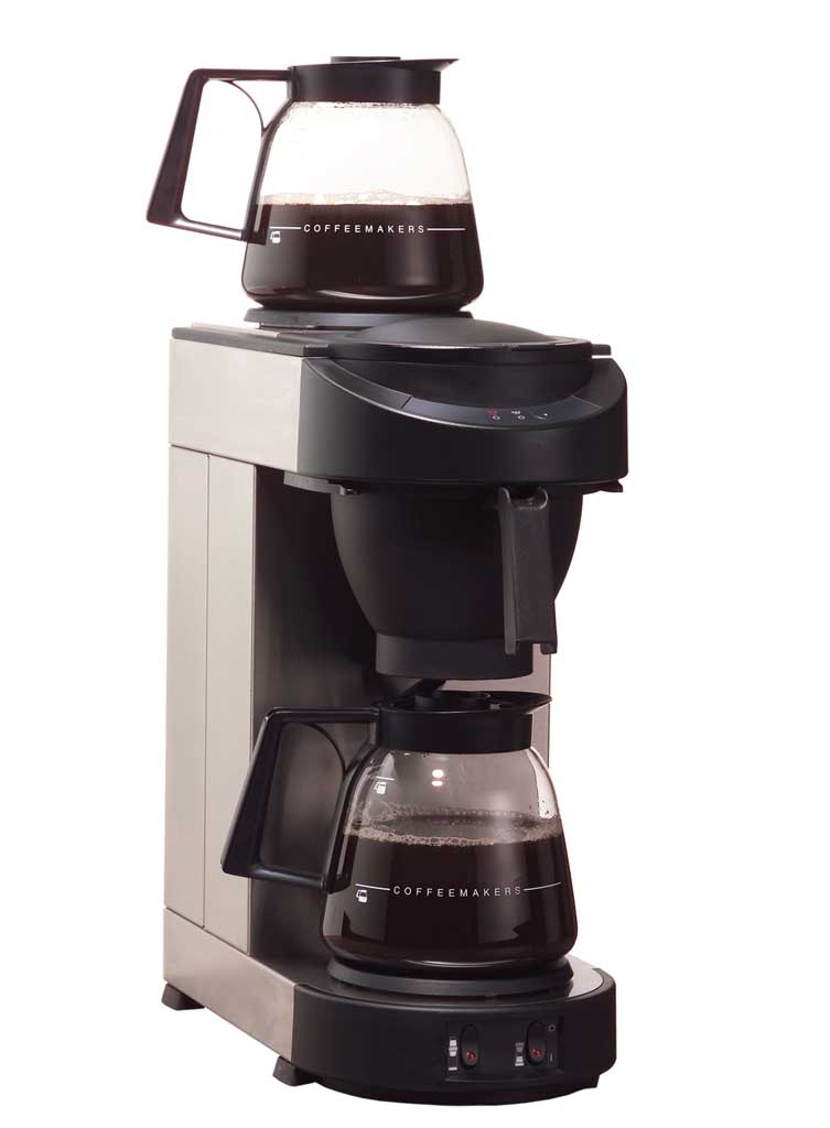 Kaffeemaschine inkl. 2 Glaskannen 1,8 Ltr. und 2 selbstregulierenden Warmhalteplatten, ohne Wasseran