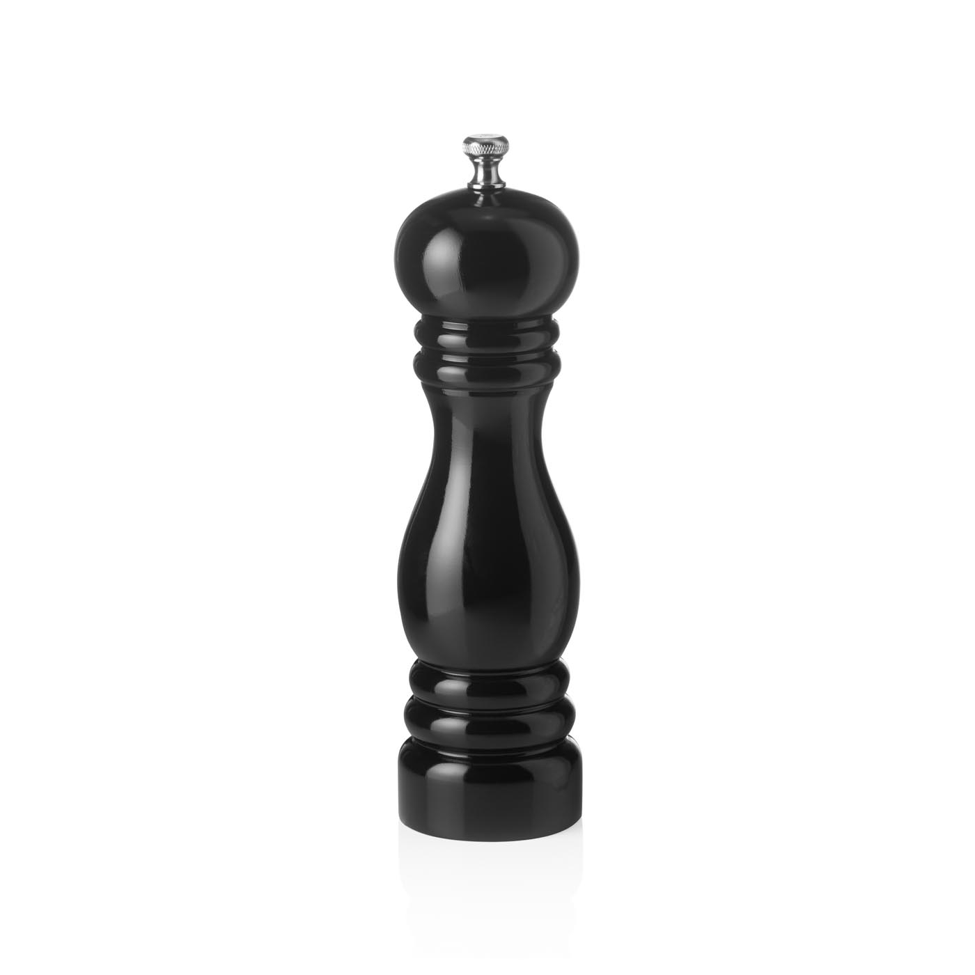 Salzmühle, klassisch, Holz, Keramik-Mahlwerk, glänzend schwarz, Ø 60 x H 200 mm