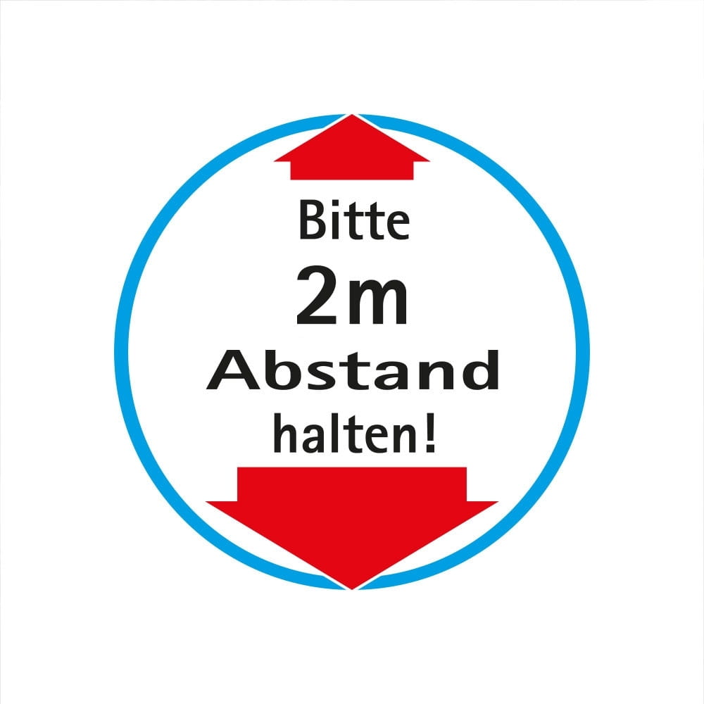 Aufkleber "Bitte 2m Abstand halten!", rund
