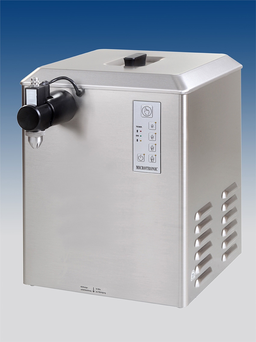 Sahnemaschine 12 Liter, Leistung ca. 90 Liter Sahne/ h, Reinigungsautomatik, vollelektronische Tempe