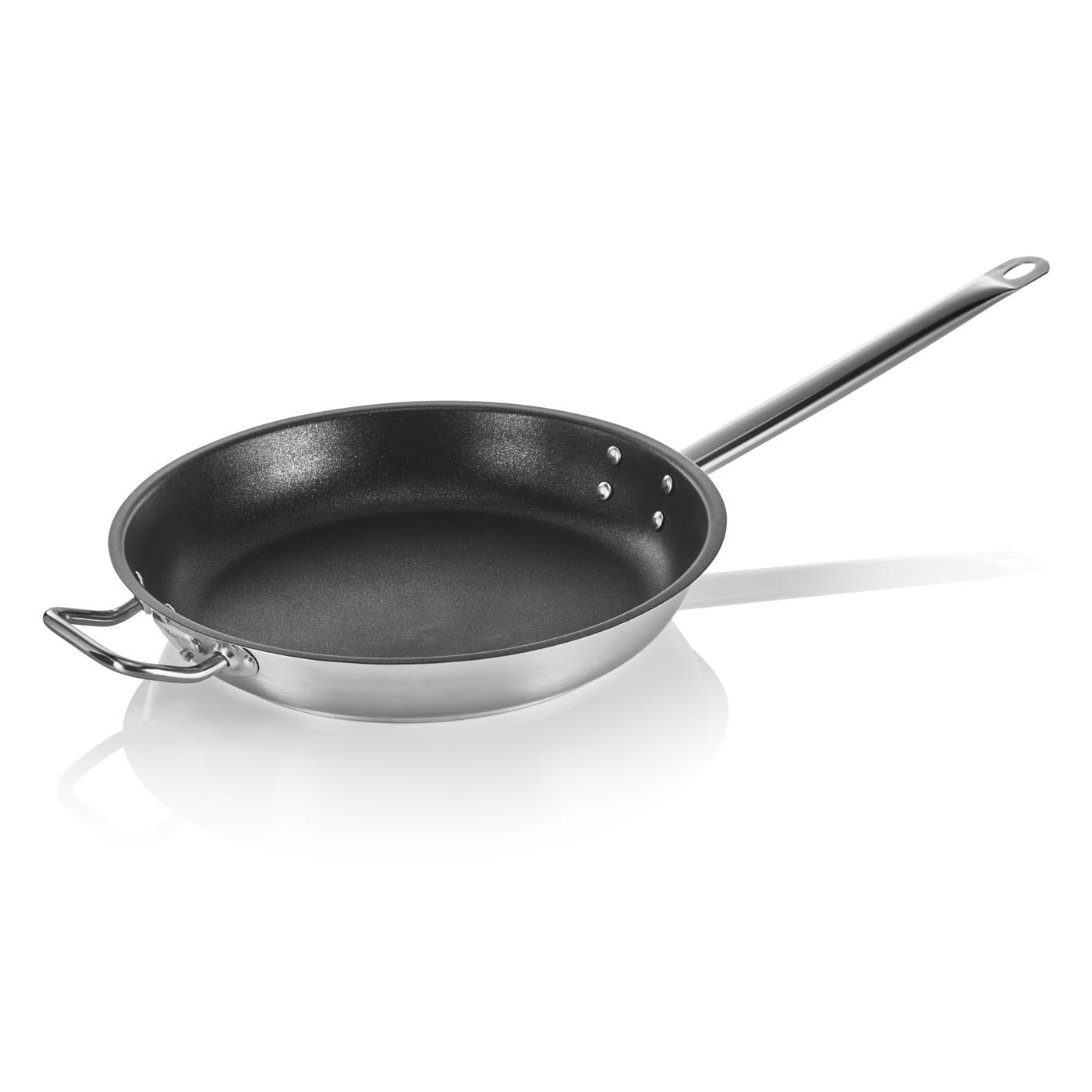 Bratpfanne DeLuxe, Sandwichboden, Ø 360 mm, Schüttrand, Kaltgriff genietet, Teflonbeschichtung