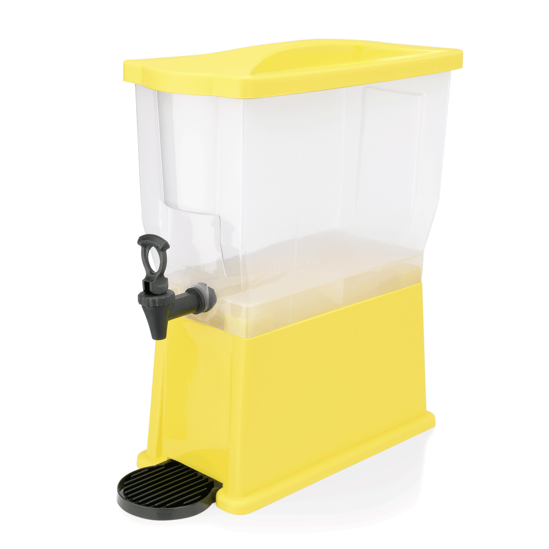 Saftdispenser mit Klapphahn, abnehmbarer Behälter mit Maßeinteilung, Inhalt ~ 14 L, gelb