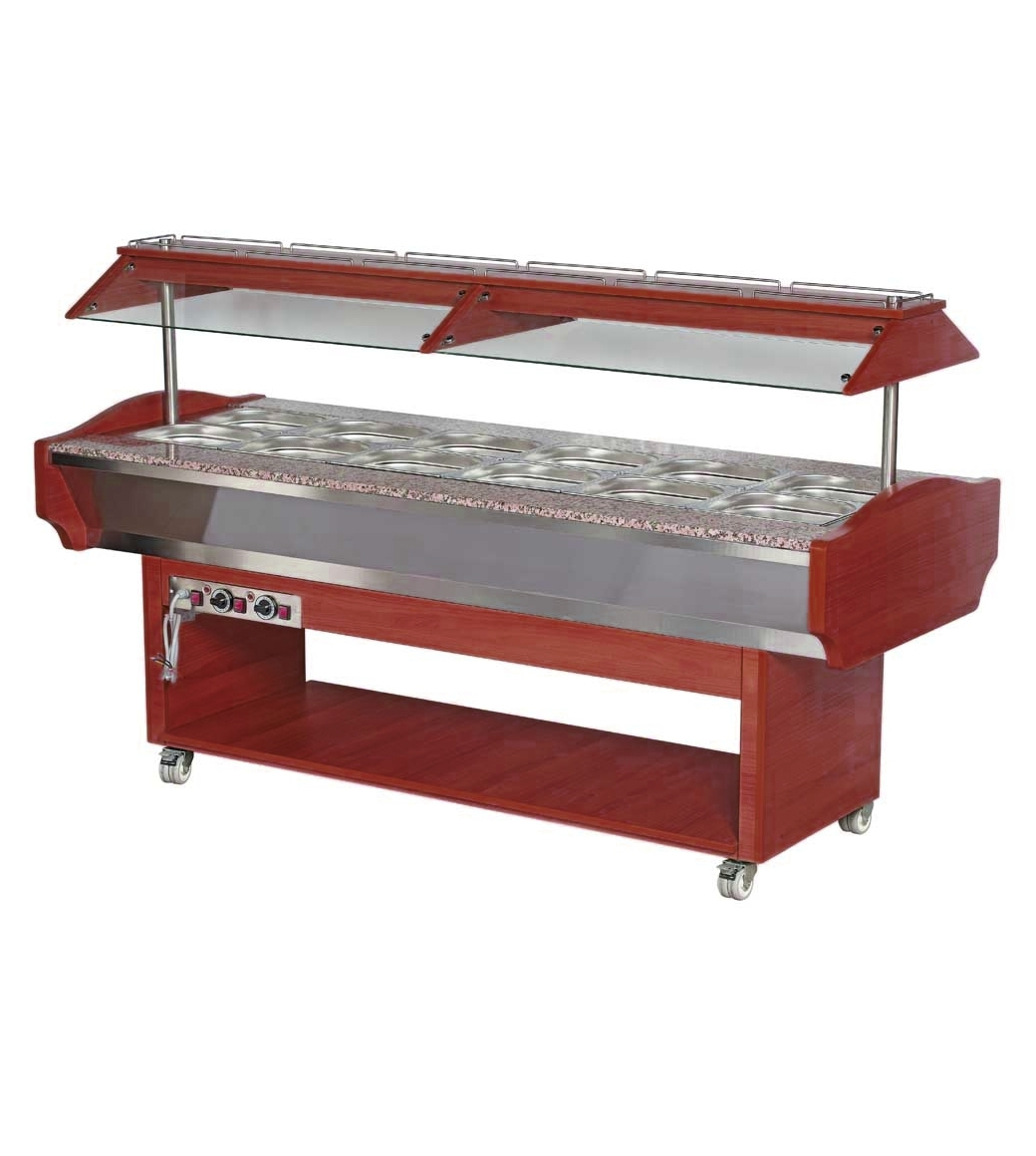SOLOTEC Warmbuffet 6/1 GN, in Mahagonioptik