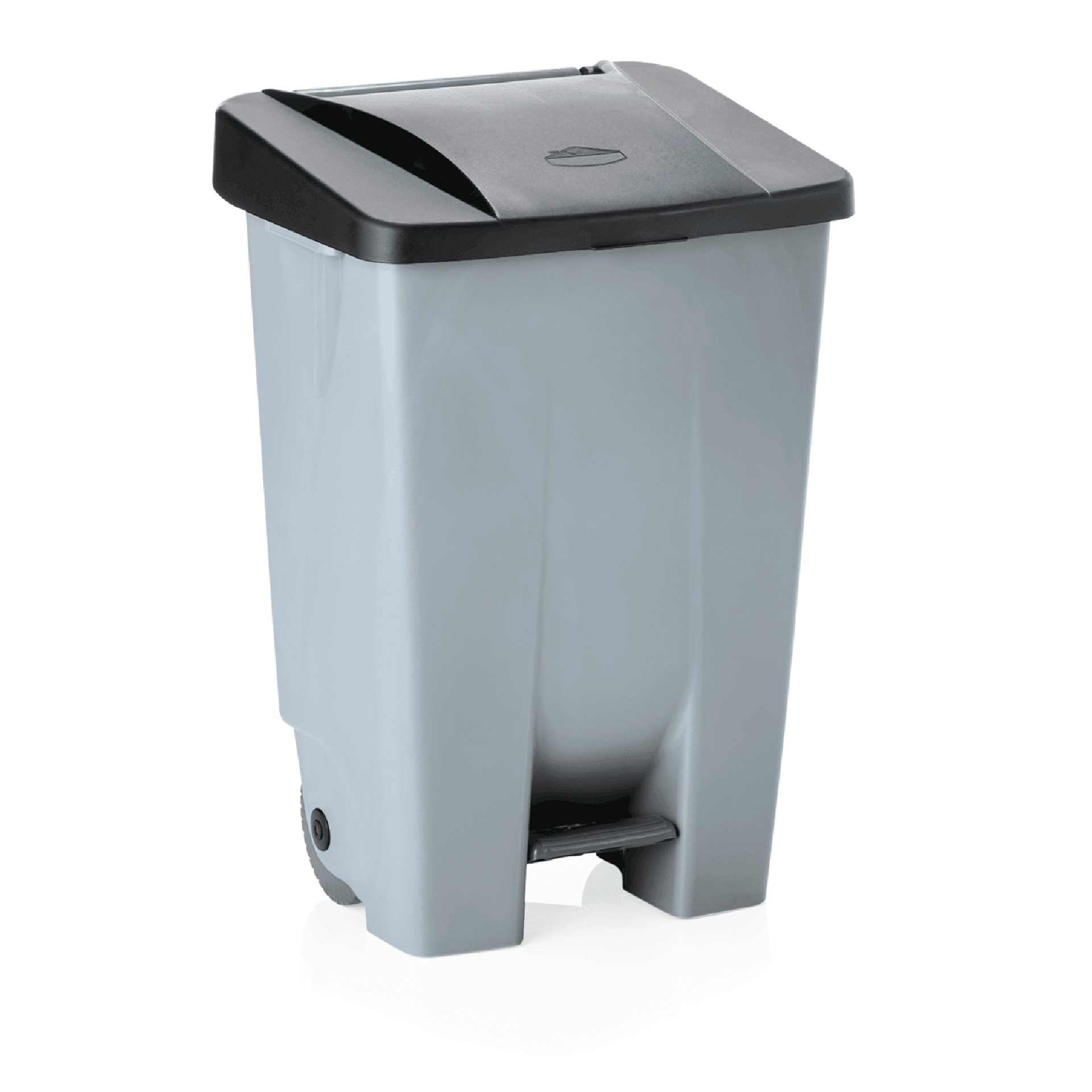 Tretabfallbehälter mit schwarzem Deckel, 80 ltr.,