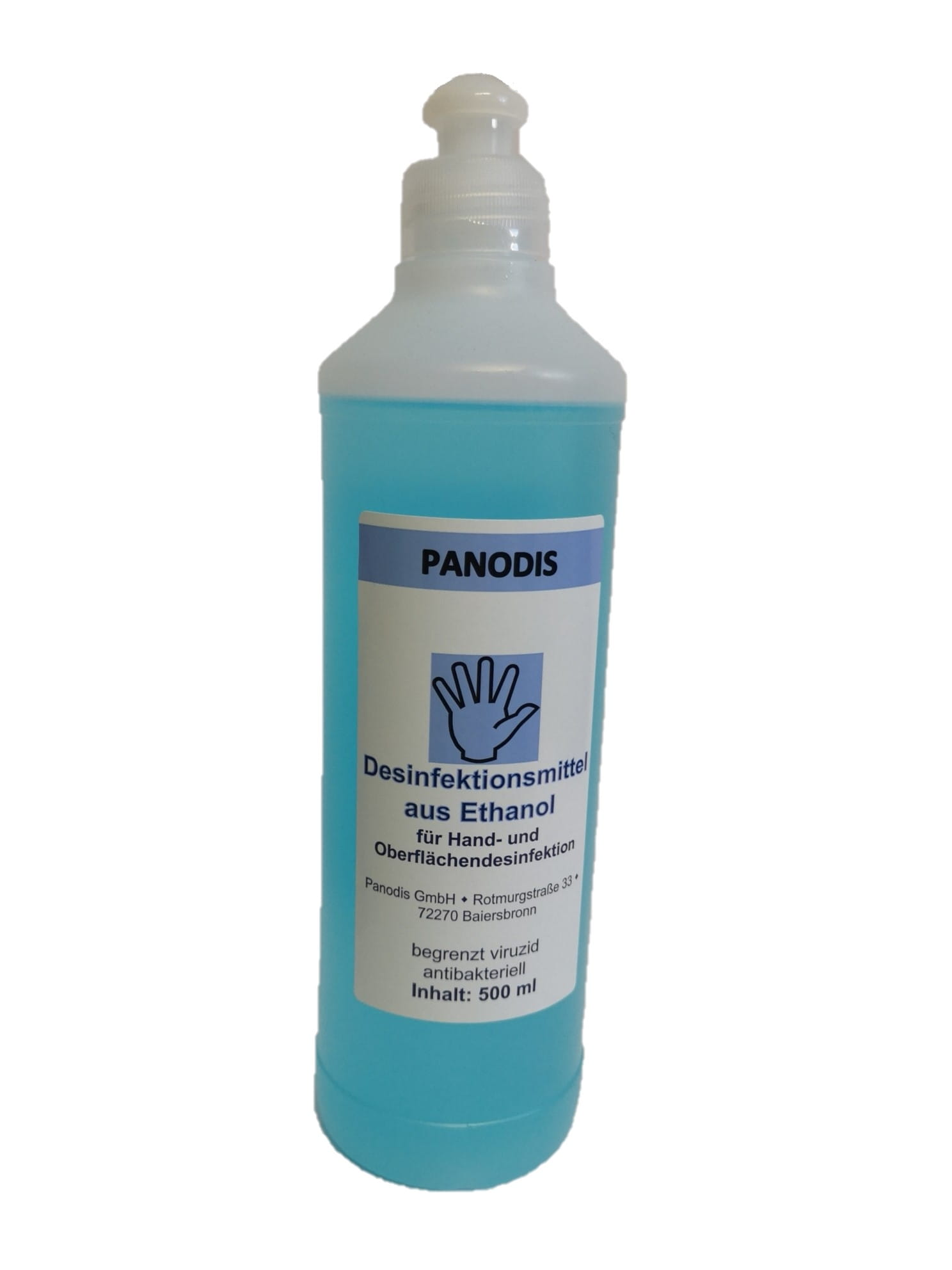 Hand-Desinfektionsmittel 500 ml, gebrauchsfertige Lösung zur hygenischen Hände- und Hautdesinfektion