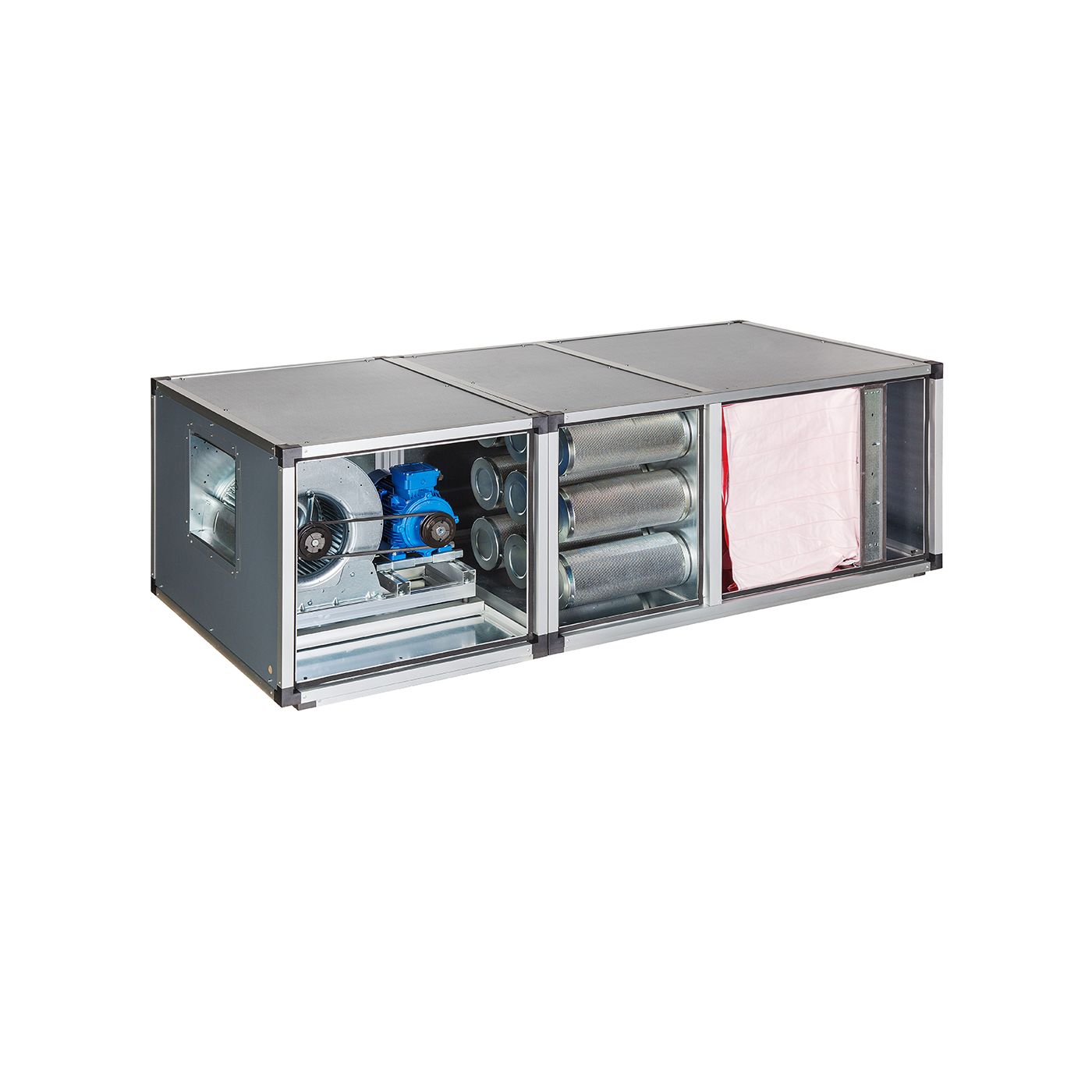Abluftreinigungsanlage, Aktivkohlefilter, Taschenfilter, doppelwandig, 400V, 4500 m³/h