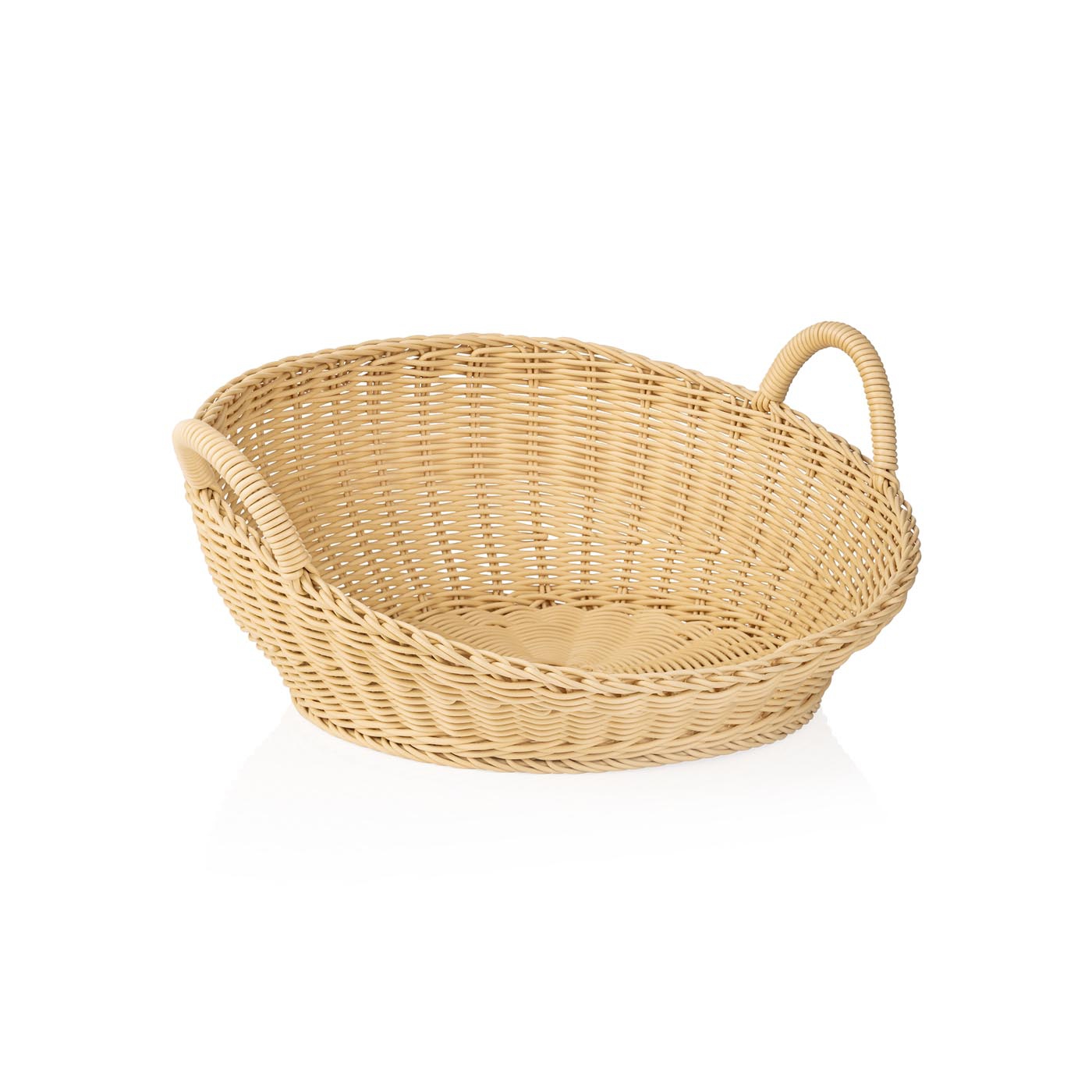 Brötchenkorb mit Griffen, stapelbar, spülmaschinenfest, BPA-frei, Ø 460 x H 185 / 75 mm, beige