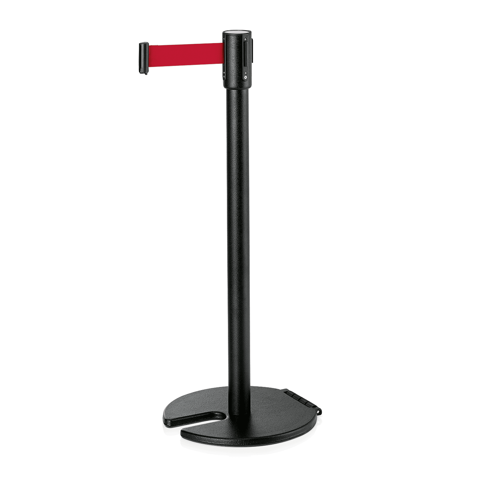 Abgrenzungspfosten mit Gurtband rot, 2 m,