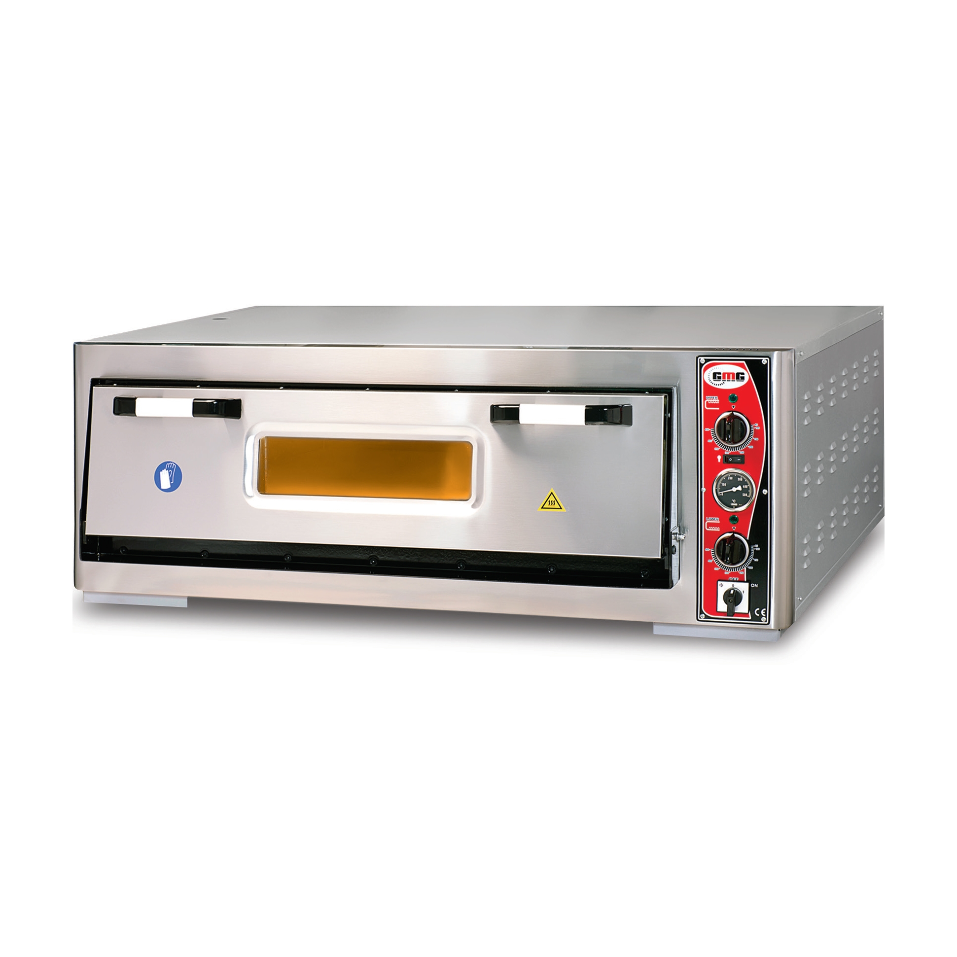 ECCO Pizzaofen, 1 Backkammer für 9 Bleche Ø 300 mm, Schamottsteinboden, analoge Temperaturanzeige