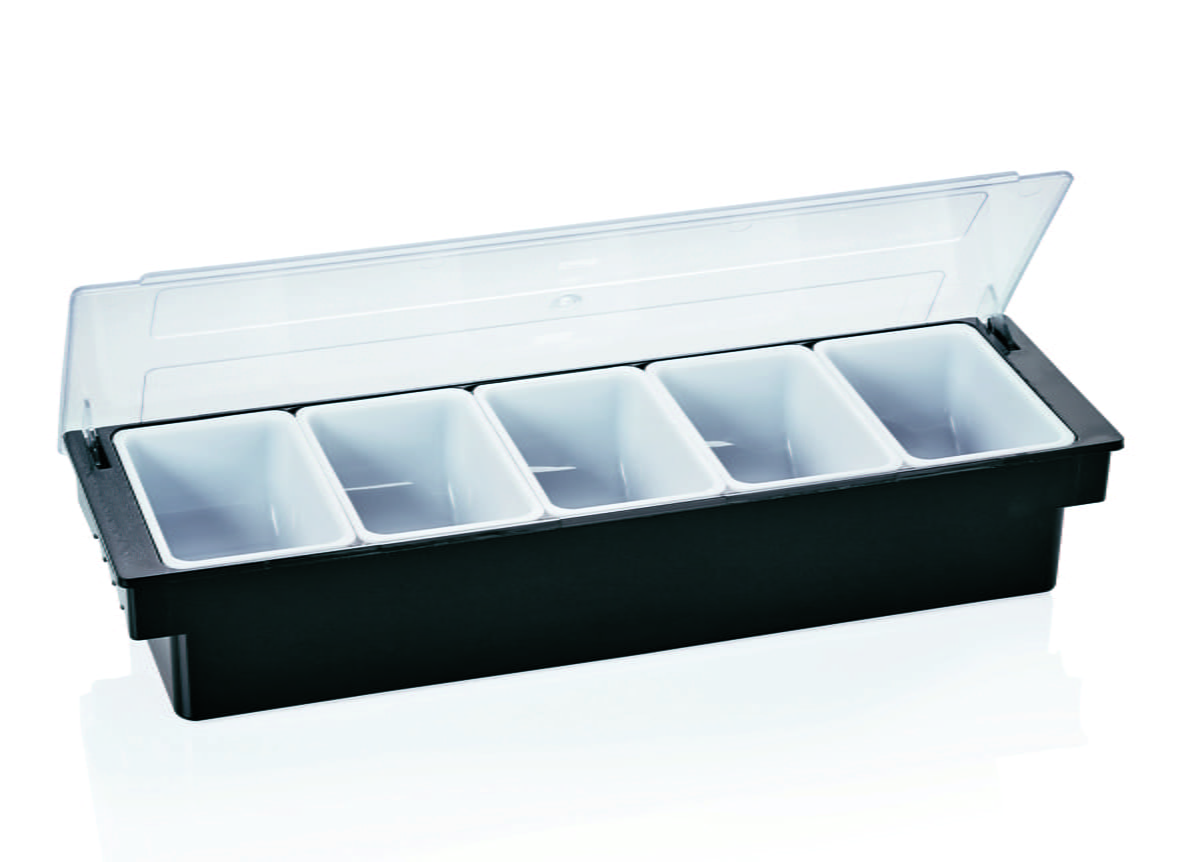 Gewürzkasten, schwarz, Kunststoff, 6 Einsätze
