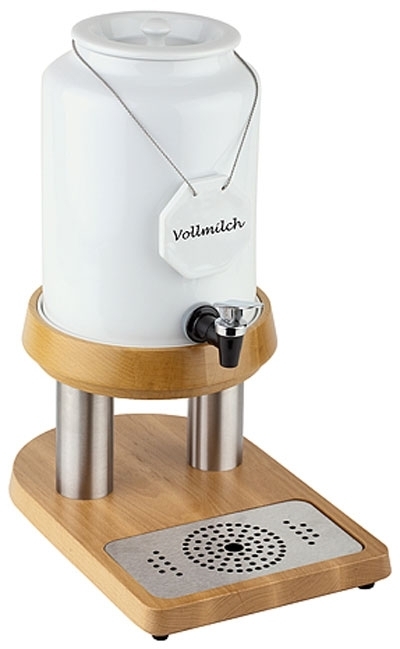 Milchkanne, Porzellan-Edelstahl-Buche wasserfest versiegelt, 10ltr.