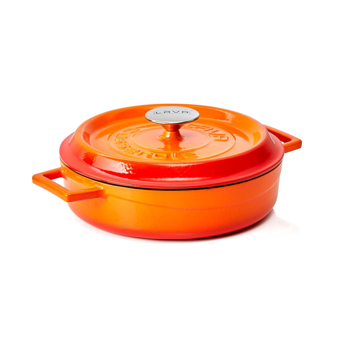 Kasserolle EisenStil, rund, 2,50 Liter, Gußeisen, emailliert, orange