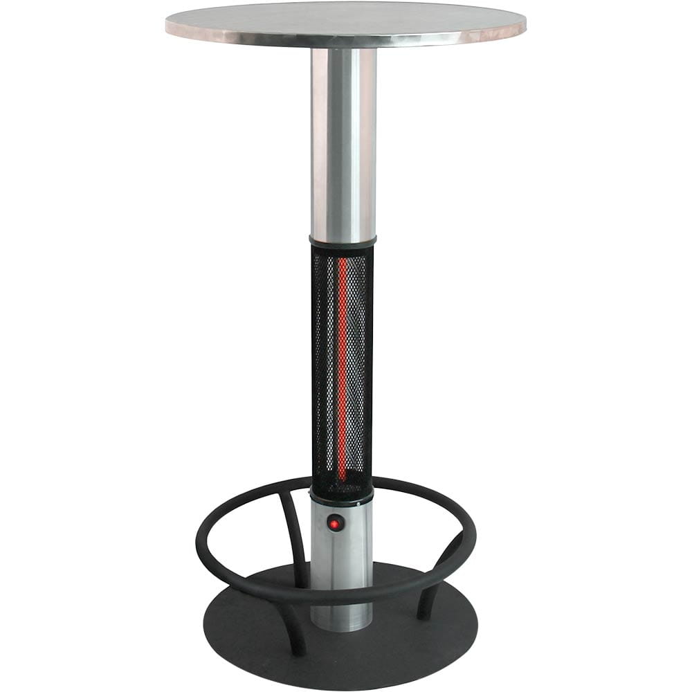 Elektrischer Tischheizstrahler 1,5 kW, Ø 600 mm, Edelstahl Stehtisch