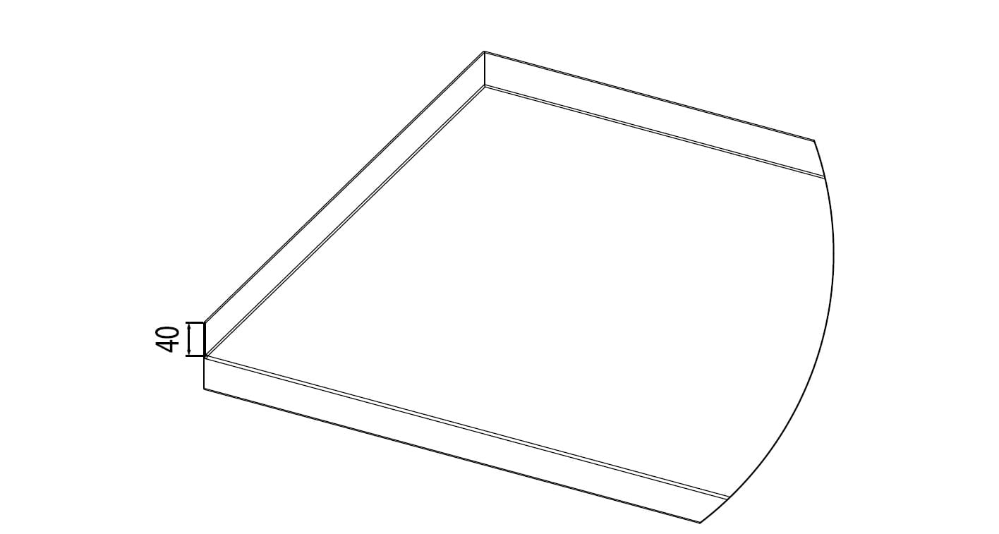 Zusätzliche Seitenaufkantung 40mm Höhe