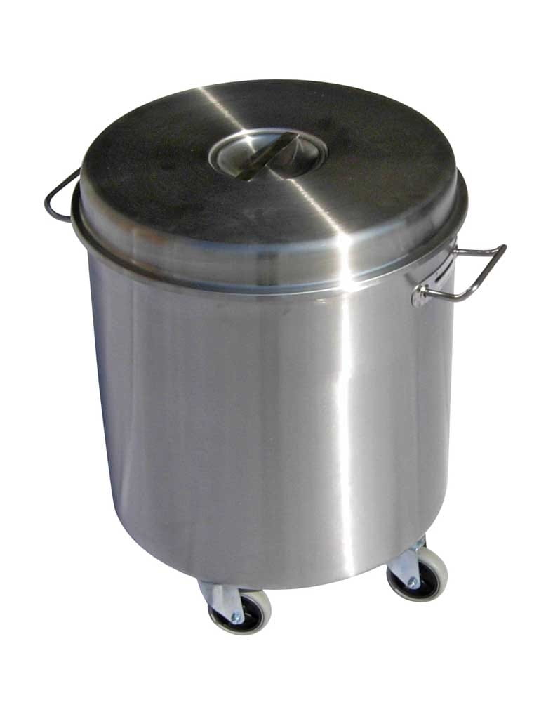 Abfallbehälter, Edelstahl, 48 Liter, fahrbar