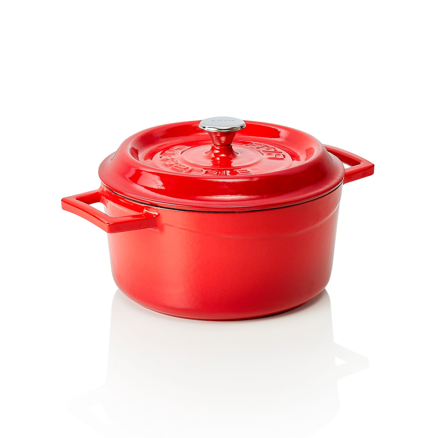 Kokotte EisenStil, rund, 2,80 Liter, Gußeisen, rot