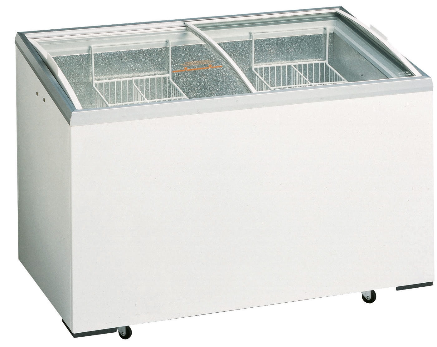 Tiefkühltruhe, 393 ltr., stille Kühlung, Temperatur -13°C / -23°C, mit gewölbtem Glasschiebedeckel
