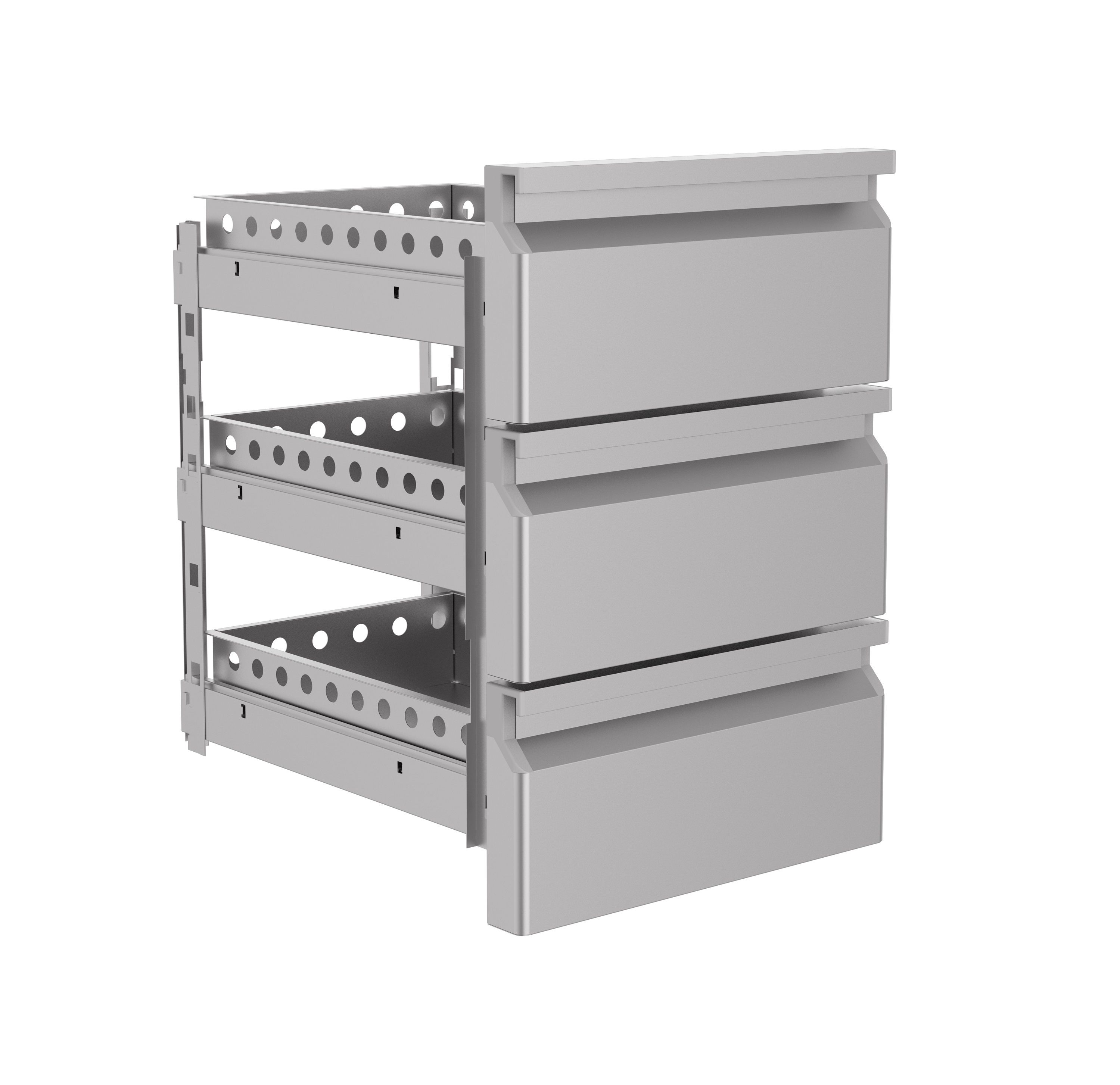 Schubladenblock 1/3 Monoblock, für Kühltische,  sanft schließend