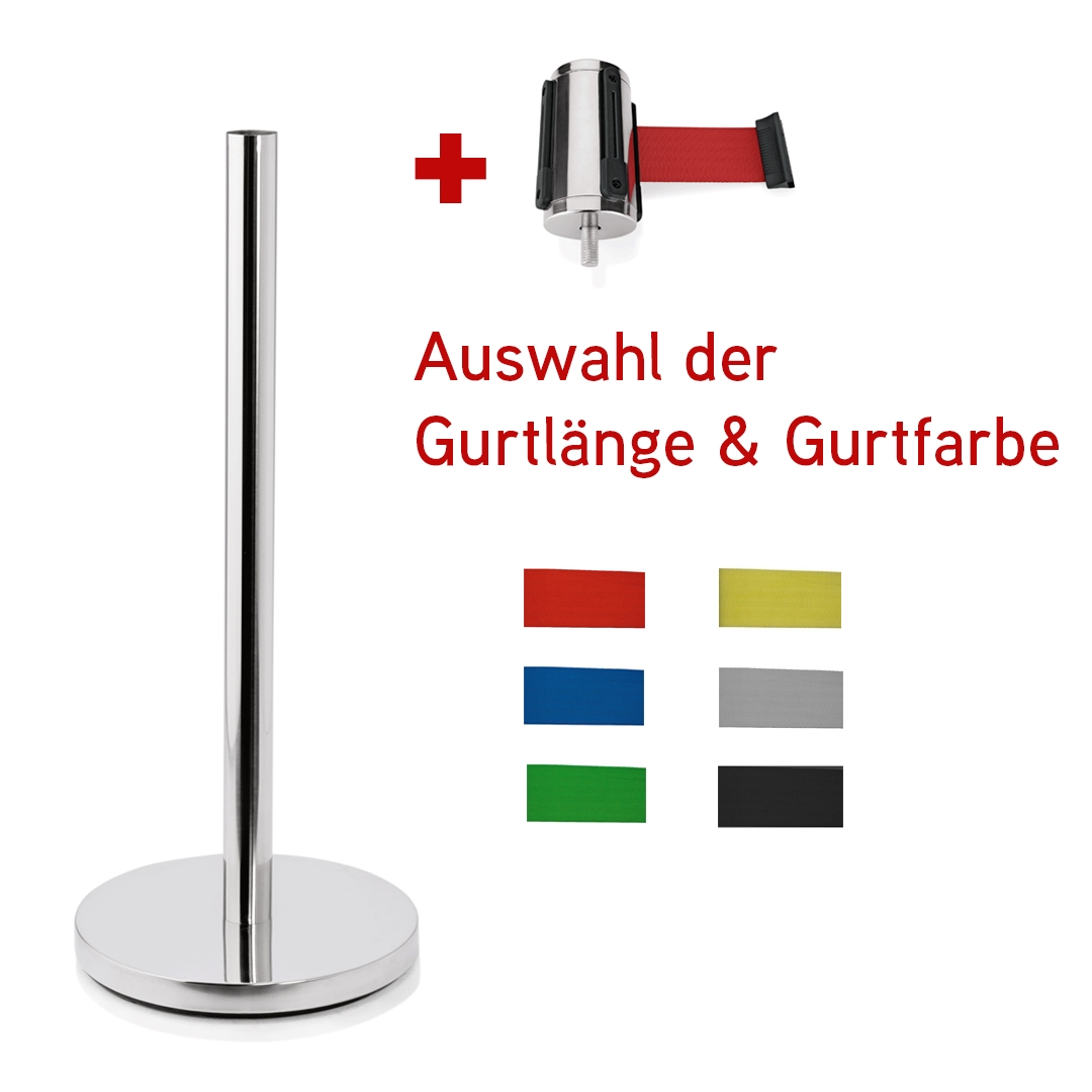 Abgrenzungsständer, Edelstahl, ohne Zuggurt