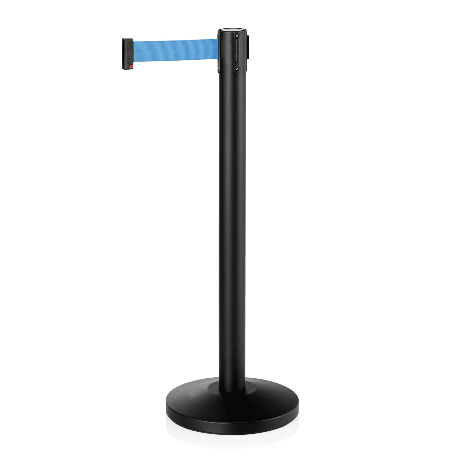 Abgrenzungsständer, "Simpelflex", pulverbeschichtet schwarz, Gurtfarbe blau, 200 cm