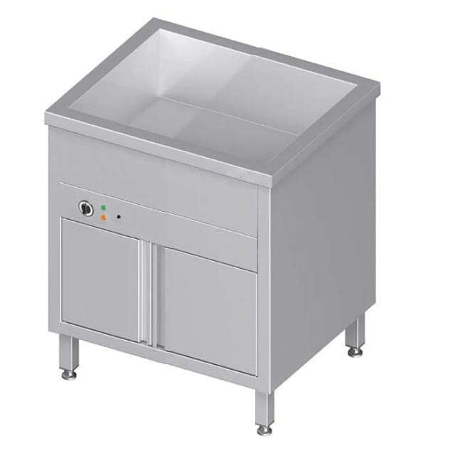 Bain-Marie Standgerät mit geschlossenem Unterbau und einem Becken, GN 2/1