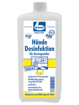 Händedesinfektion, Gel, 1 Liter