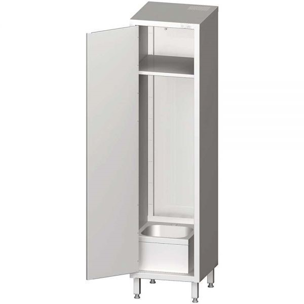Edelstahl Hochschrank mit Spülbecken 330 x 300 x 150mm