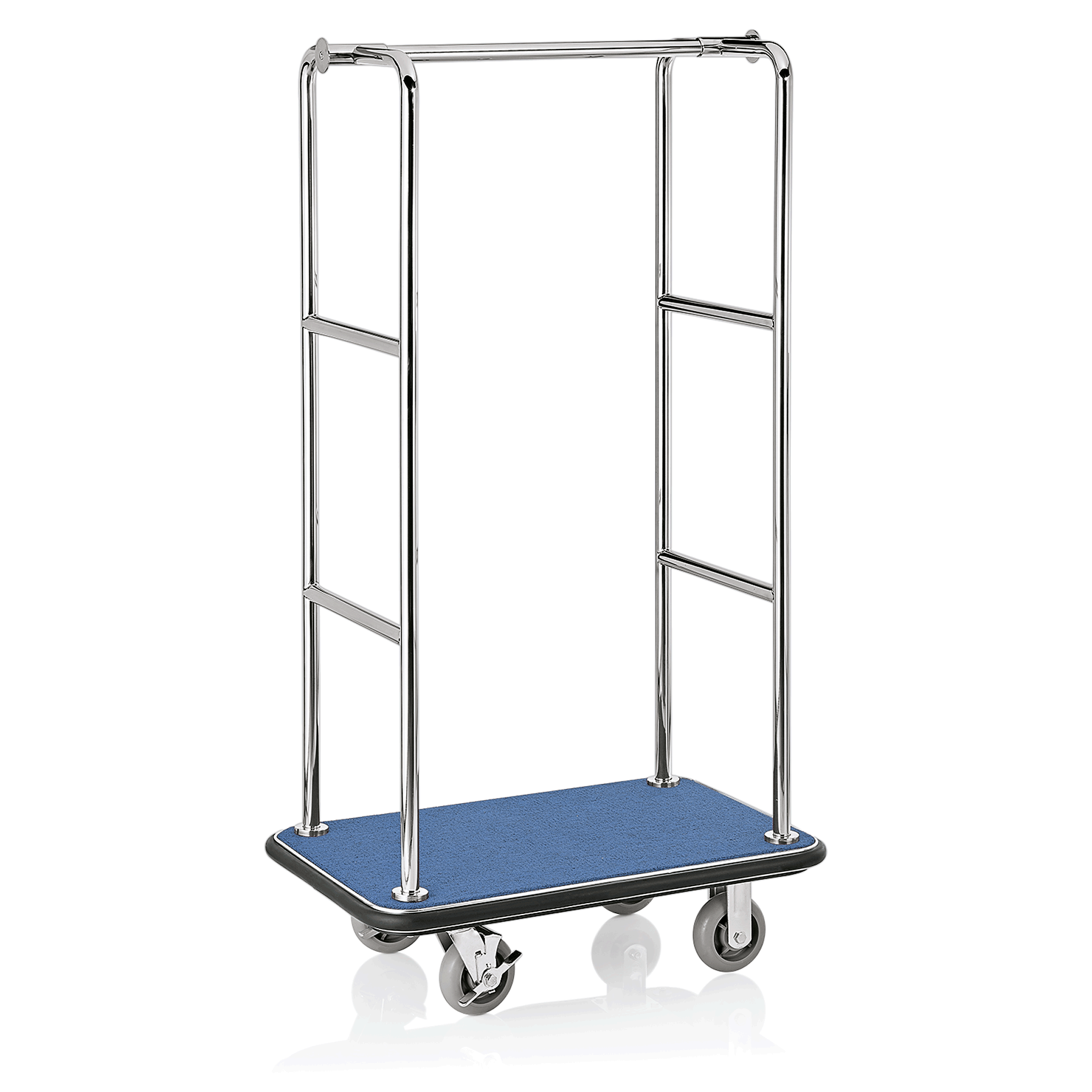 Gepäckwagen 35 kg, Edelstahl, 4 Rollen, 2 feststellbar, robuster Rahmen