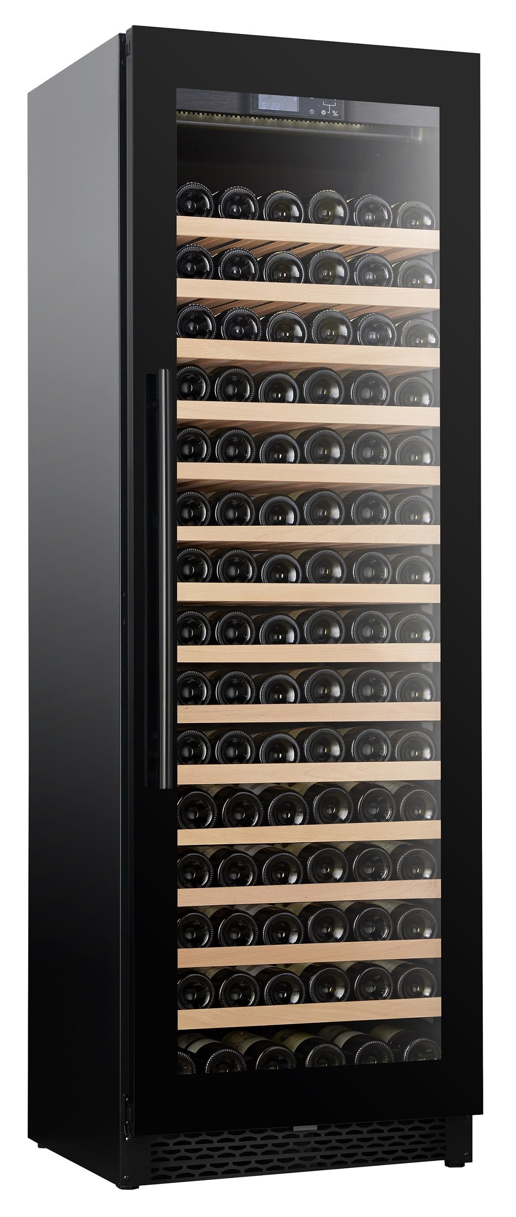 Weinkühlschrank, 325 Liter, bis 122 Flaschen, +5 bis +20 °C, 1 Zone, 1 Glastür, Umluftkühlung, sch