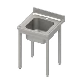 Spültisch ECO mit einem Becken und Aufkantung 600mm Tiefe