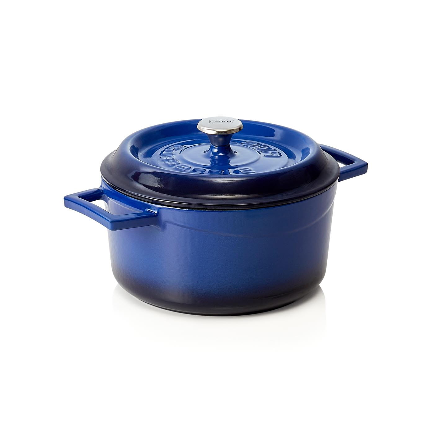 Kokotte EisenStil, rund, 2,80 Liter, Gußeisen, blau