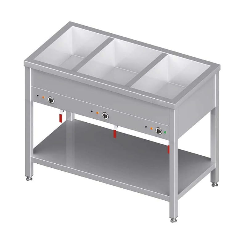 Bain-Marie Standgerät mit getrennt regelbarem Becken, GN 3/1
