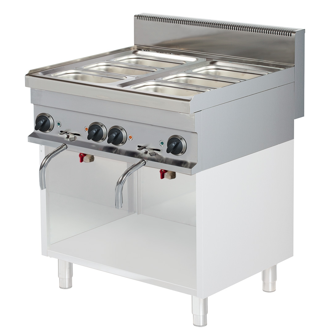 Elektro-Bain Marie, 2 Becken je 1/1 GN | 21 l, 2x 1,0 kW, Geräteoberteil - SOLOTEC 700