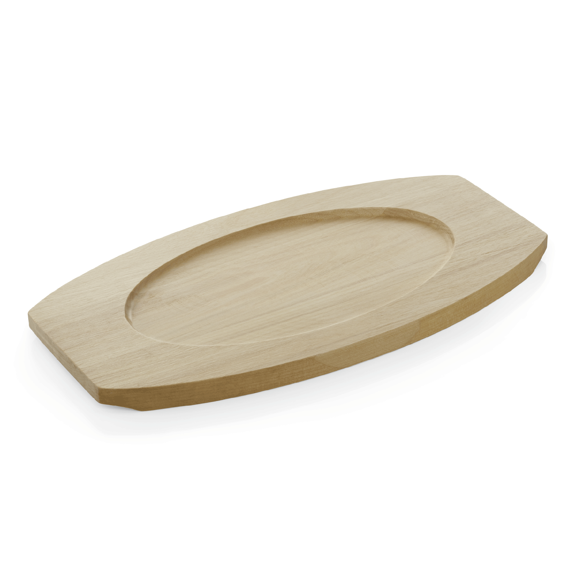 Ersatzuntersetzer, Holz, für Gußeisenservierpfannen