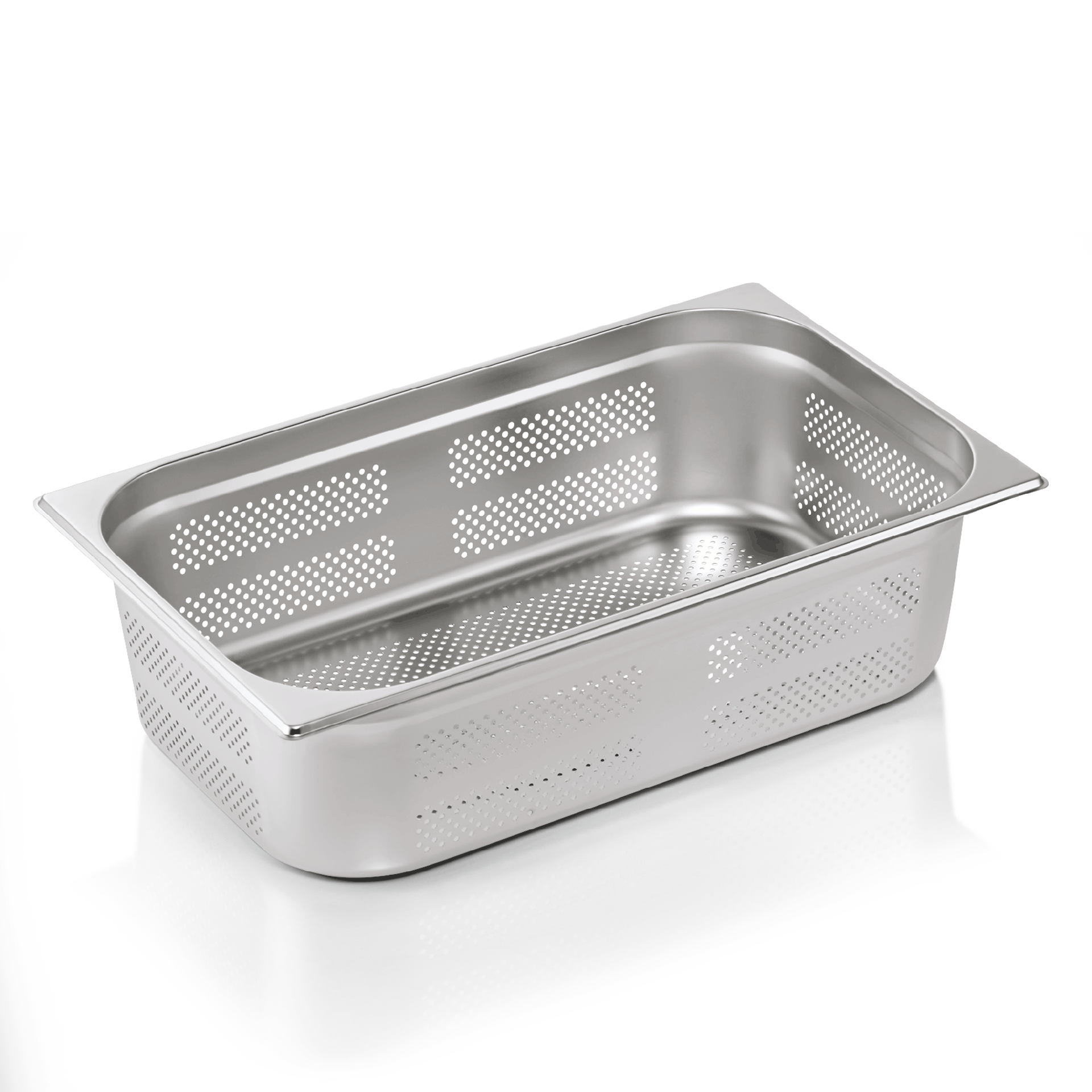 GN Behälter, Edelstahl, Boden- & Seitenlochung, GN 1/1, 150 mm, ECO Line