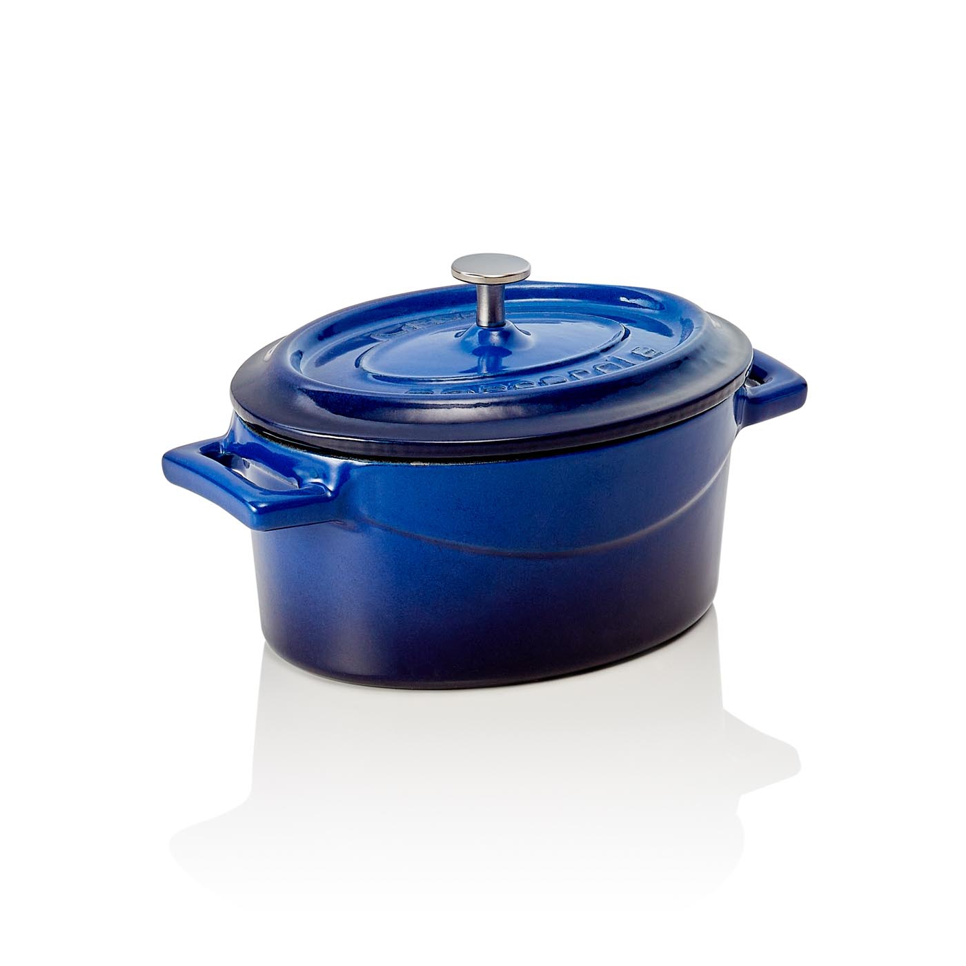 Kokotte EisenStil, oval, 0,35 Liter, Gußeisen, emailliert, blau