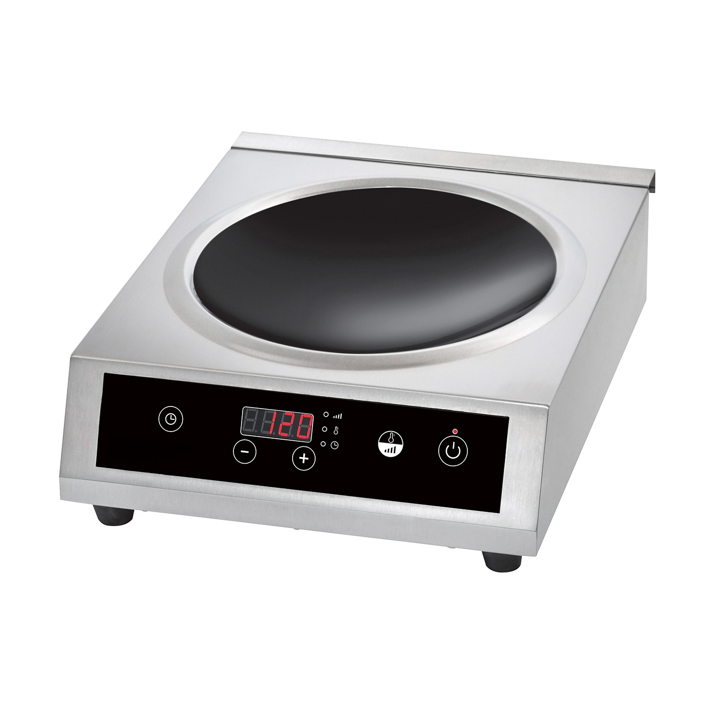 Induktionswok, 3,5 kW, Kochfläche Ø 140 - Ø 220 mm, digitaler Timer, Touch, Wok nicht enthalten