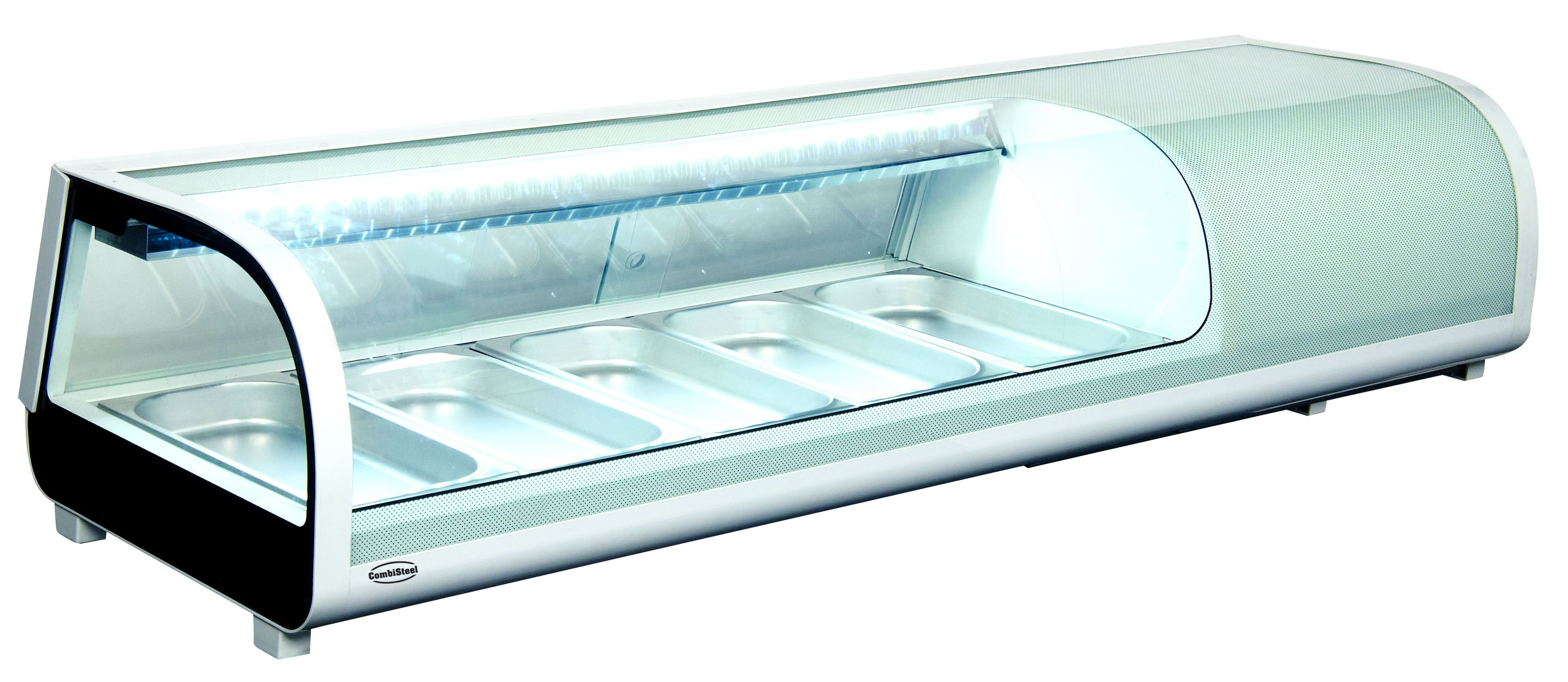 Sushi-Vitrine, 0 bis 12 °C,  5 x 1/3 GN / 52 Liter, statische Kühlung