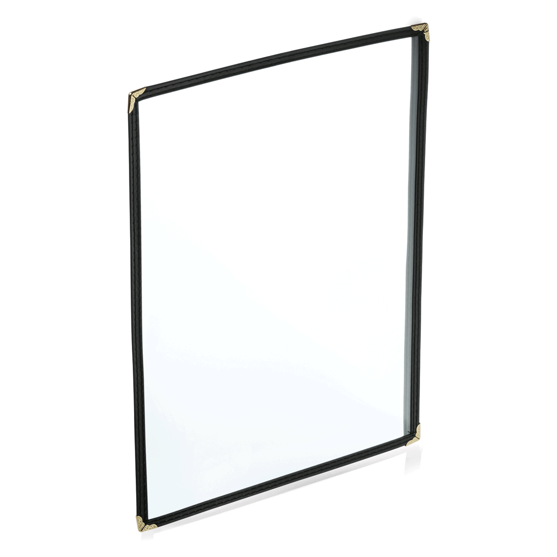 Speisekartenmappe - PVC - mit schwarzem Rand, DIN A4 Format, transparente Doppelhülle