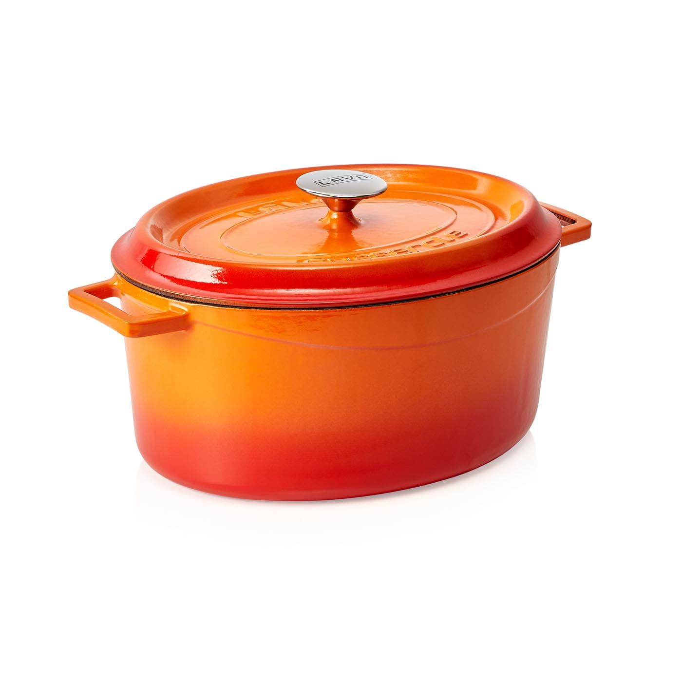 Kasserolle EisenStil, oval, 7,00 Liter, Gußeisen, emailliert, orange