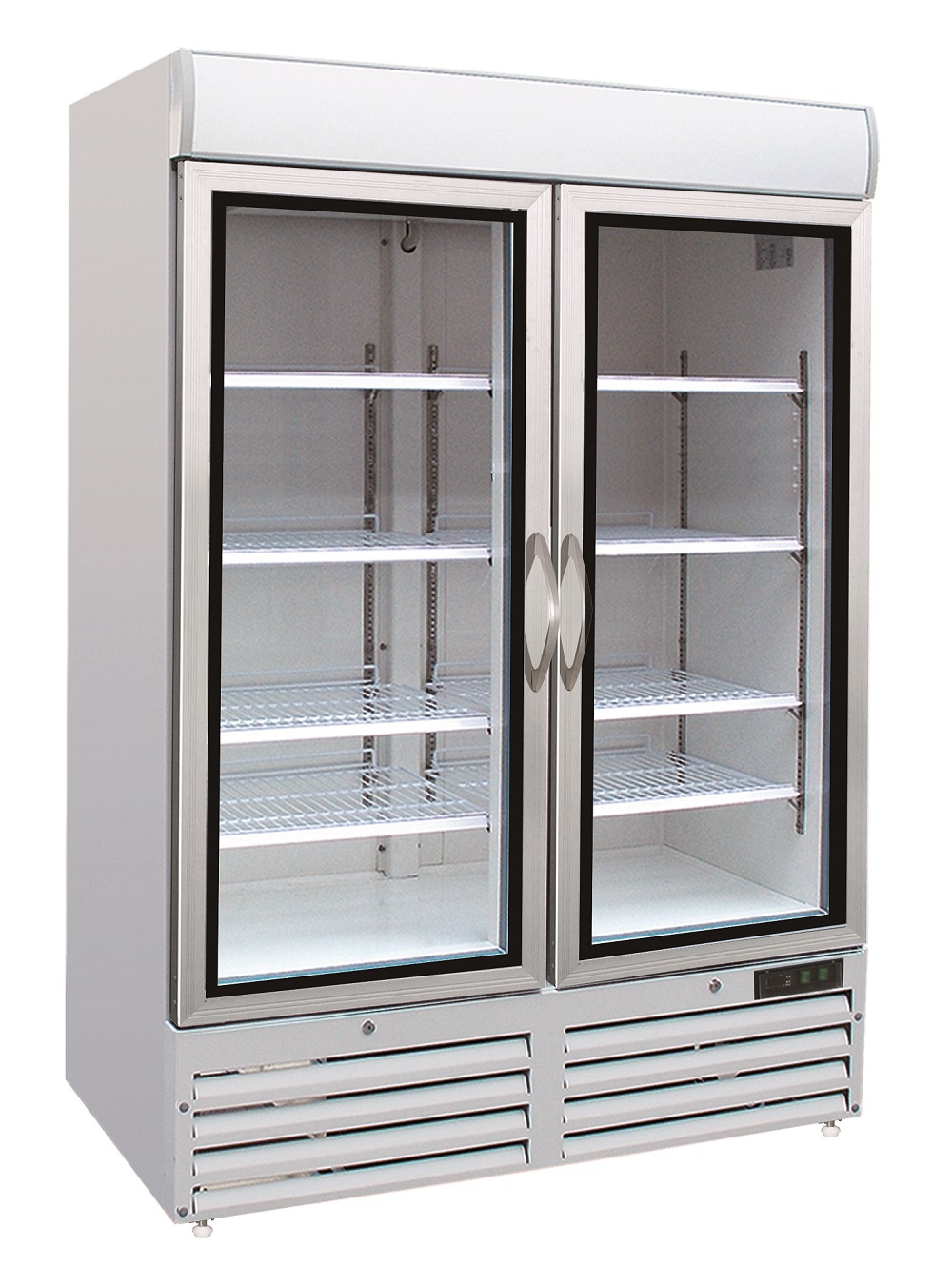 Gewerbe-Tiefkühlschrank, 920 Liter, -18 bis -24 °C, abschließbar, weiß, Umluftkühlung