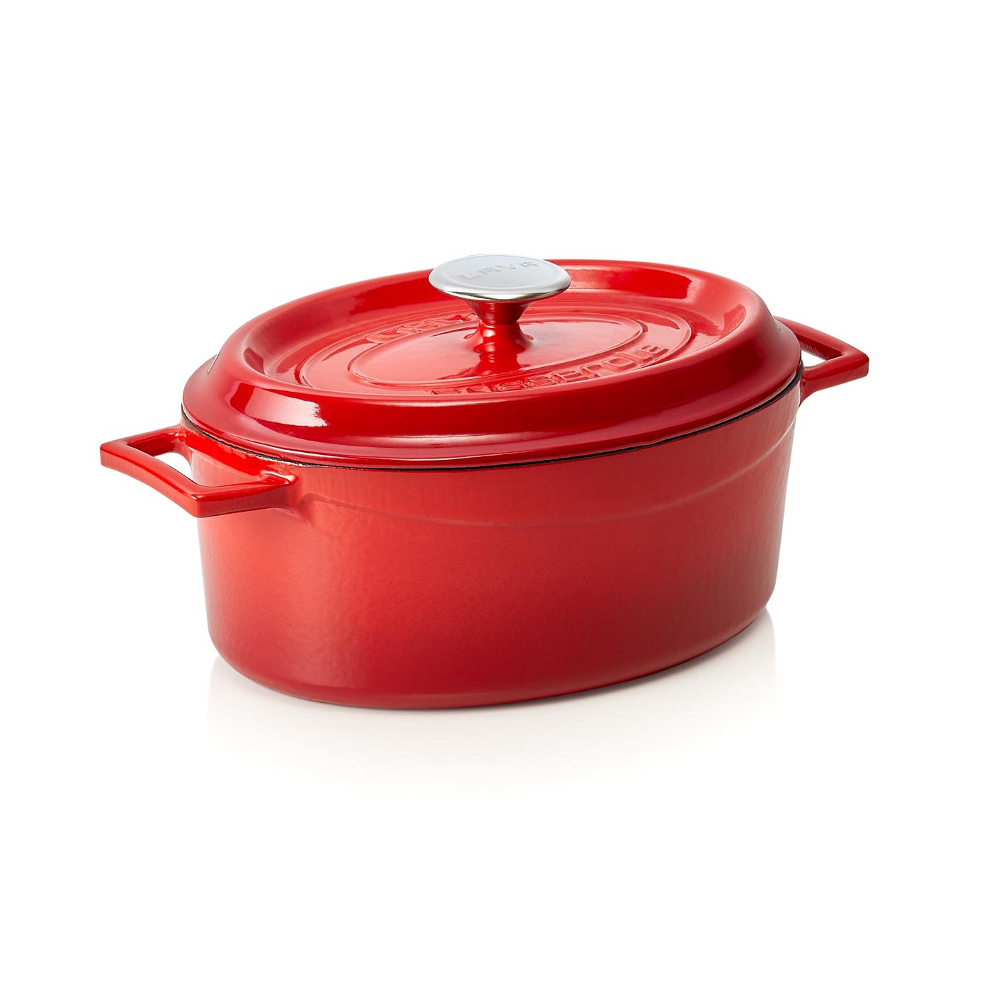 Kasserolle EisenStil, oval, 3,90 Liter,Gußeisen, emailliert, rot