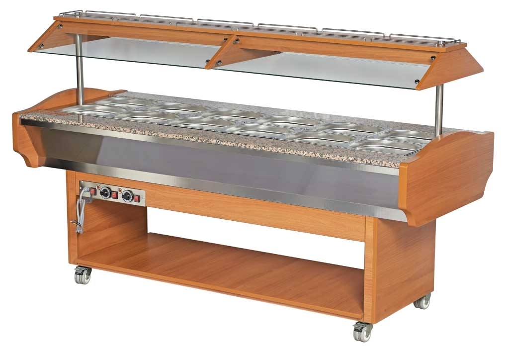SOLOTEC Warmbuffet 6/1 GN, in Walnussoptik